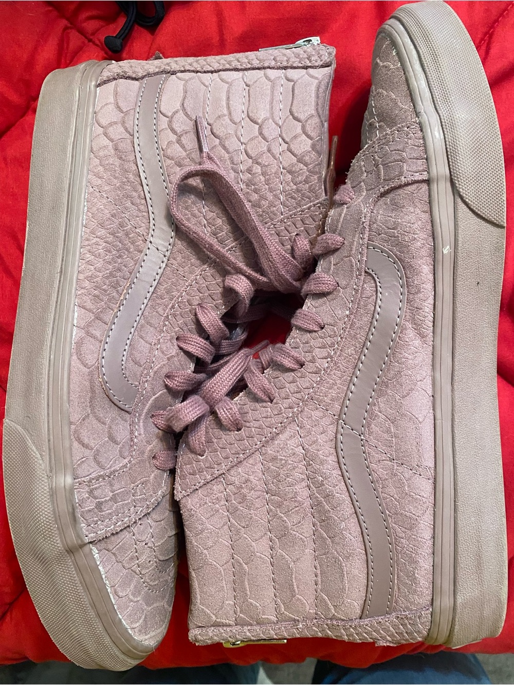 Vans Mauve High-Top Sneakers with Textured Snake men 9.5 women 11 skate alt punk - Picture 2 of 9